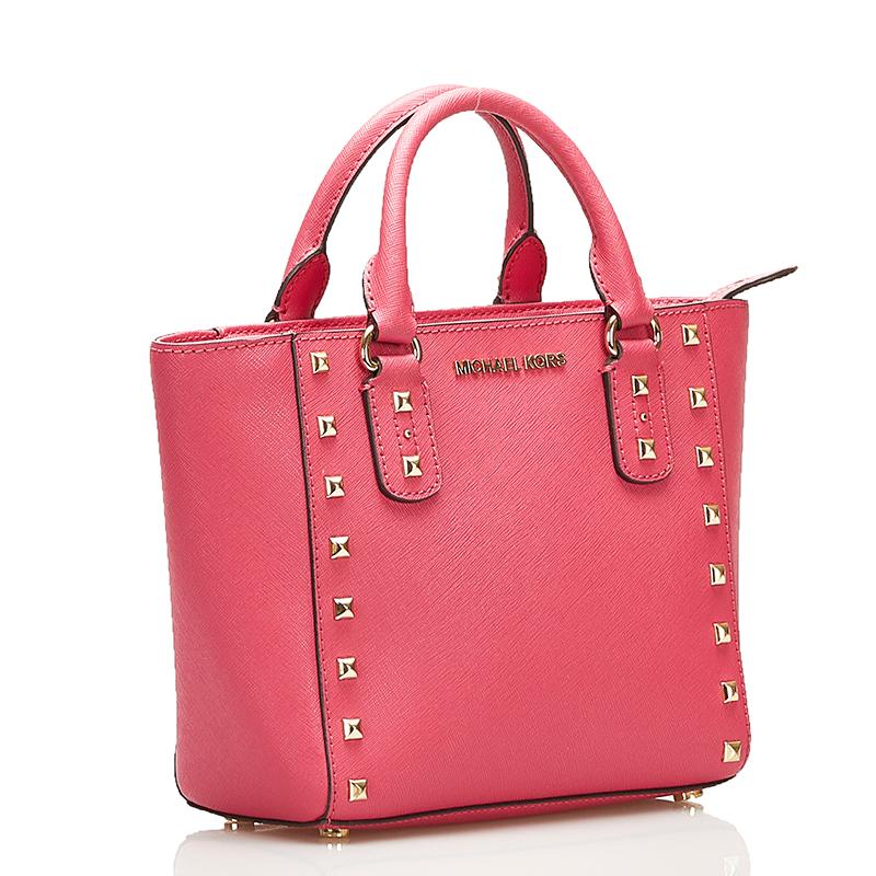 マイケルコース スタッズ ハンドバッグ ショルダーバッグ 2WAY ピンク