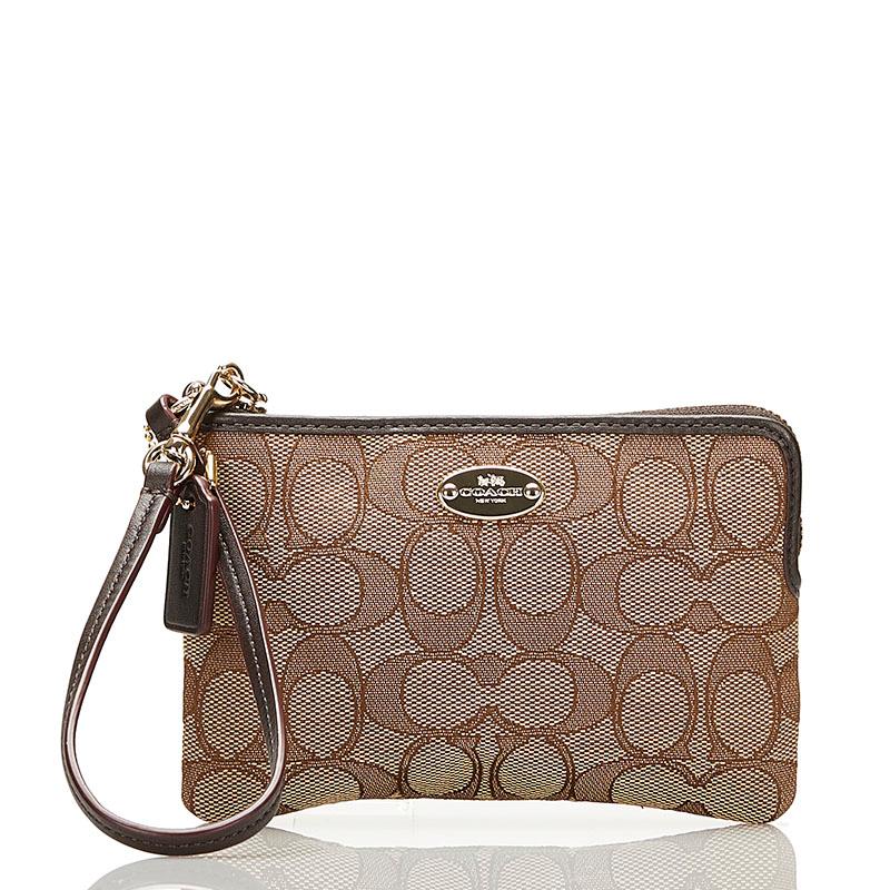 COACH（コーチ） シグネチャー ポーチ F53536 ベージュ ブラウン