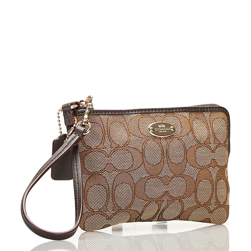 COACH（コーチ） シグネチャー ポーチ F53536 ベージュ ブラウン