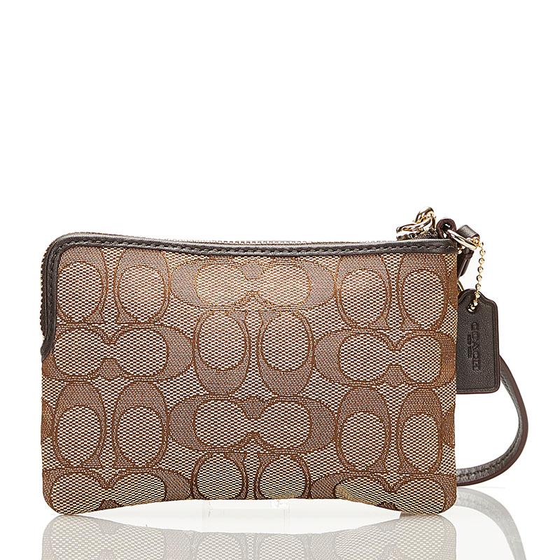 COACH コーチ シグネチャー ポーチ F53536 ベージュ ブラウン