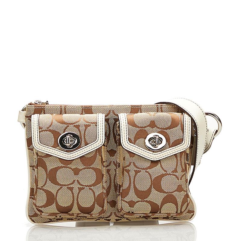 COACH コーチ シグネチャー ボディバッグ ウエストバッグ ベージュ  