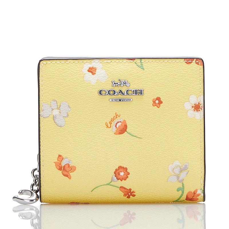 コーチ ミスティカル フローラル 二つ折り財布 C8703 イエロー マルチ