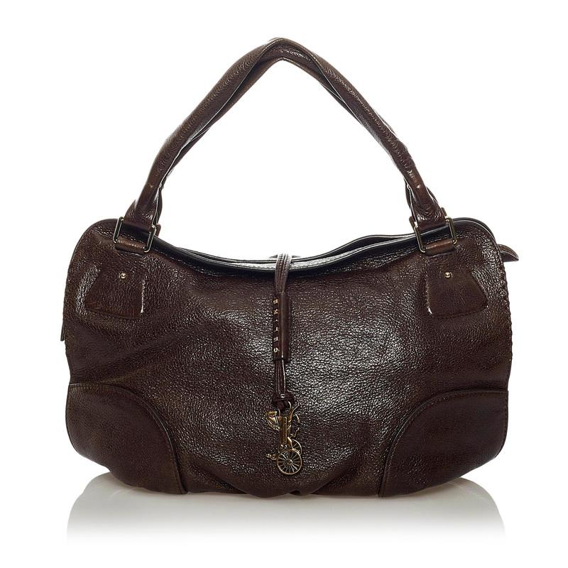 ★極美品★CELINE ビタースウィート ハンドバッグ 保存袋付き CELINE セリーヌ ビタースウィート ハンドバッグ ダークブラウン