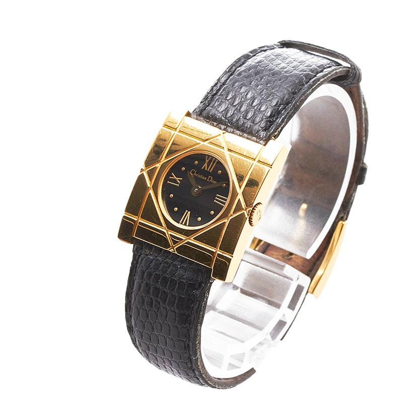 ★Dior ディオール カナージュ D82-150 腕時計 クオーツ ジャンク★ ディオール 腕時計 D82-150 クオーツ ブラック文字盤 ステンレス