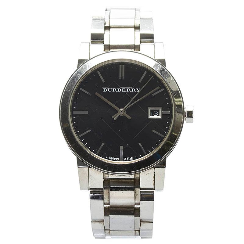 BURBERRY ステンレススチール ブラックダイアル 時計 BURBERRY バーバリー 腕時計 BU9101 クオーツ ブラック文字盤
