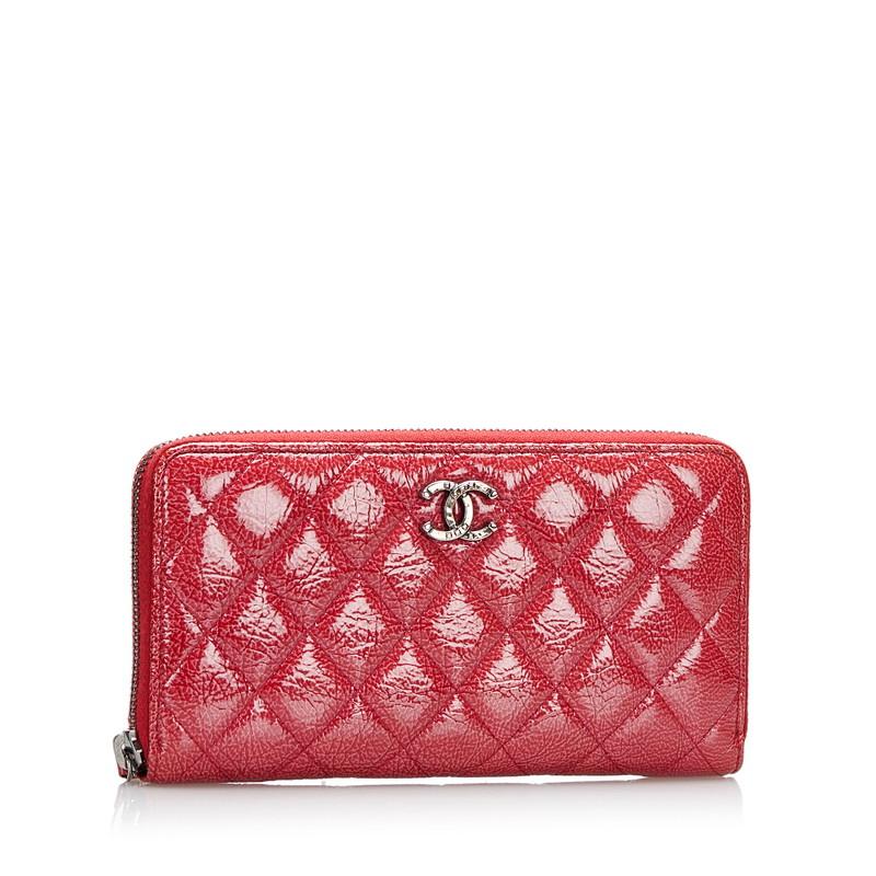 CHANEL シャネル マトラッセ ココマーク ラウンドファスナー 長財布 