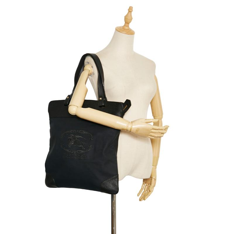 BURBERRY（バーバリー） トートバッグ ブラック ナイロン レザー