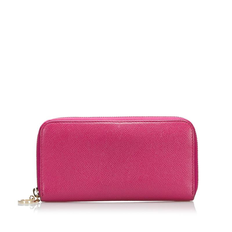 BVLGARI（ブルガリ） ラウンドファスナー 長財布 ピンク レザー