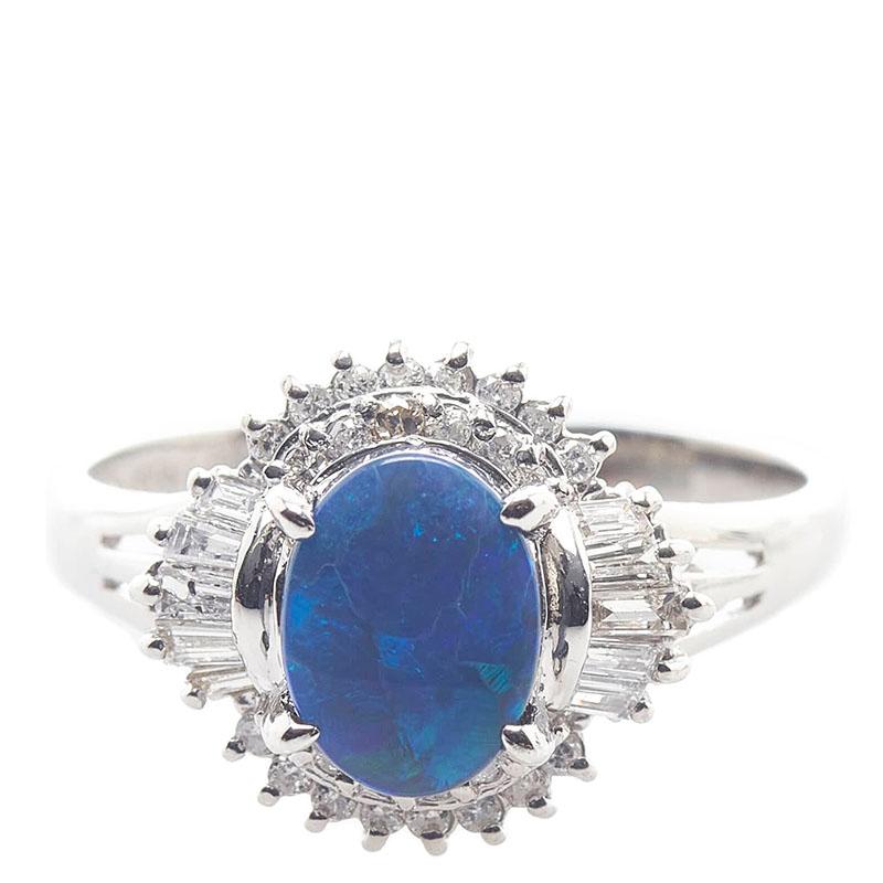 Pt900 プラチナ ブラックオパール0.971ct ダイヤ0.30ct Pt900 4.3ｇ