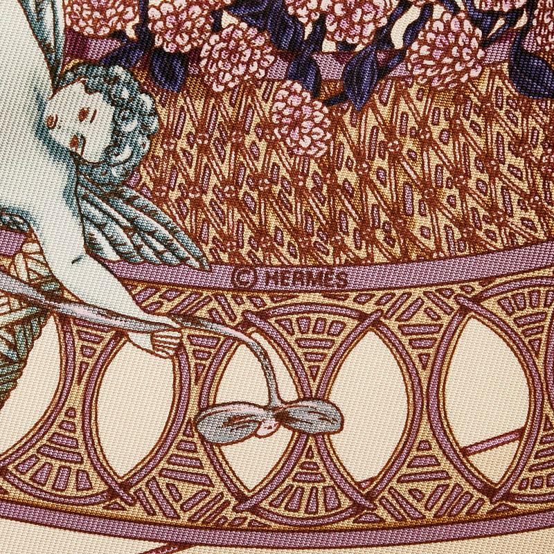 HERMES エルメス カレ40 AMOURS 愛 スカーフ パープル マルチカラー 
