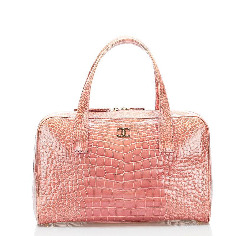 CHANEL（シャネル） ココマーク クロコ型押し ハンドバッグ ピンク