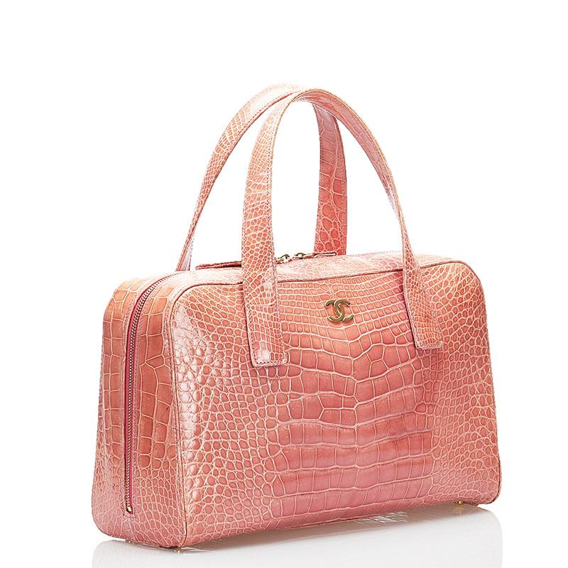 CHANEL（シャネル） ココマーク クロコ型押し ハンドバッグ ピンク 