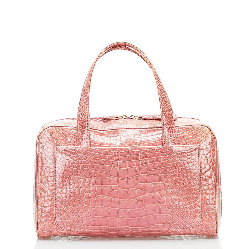 CHANEL（シャネル） ココマーク クロコ型押し ハンドバッグ ピンク