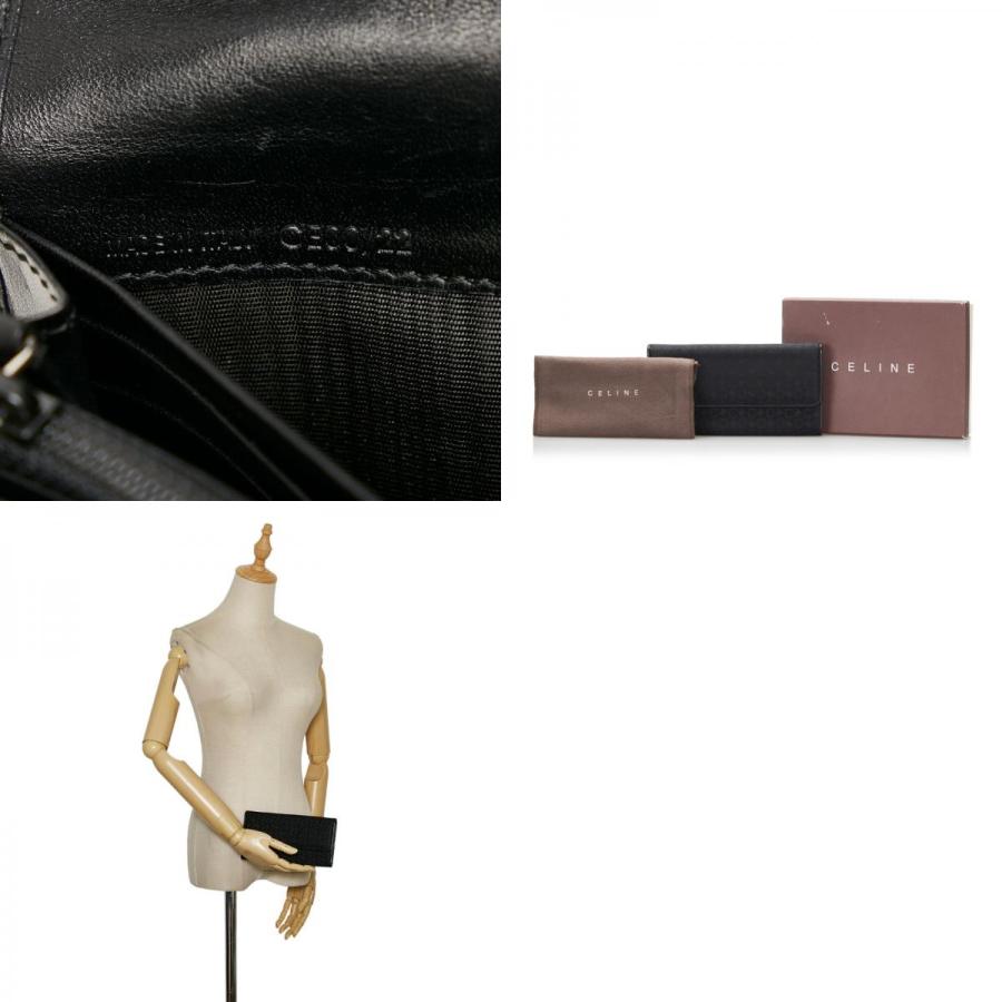 CELINE（セリーヌ） Cマカダム 長財布 ブラック キャンバス レザー