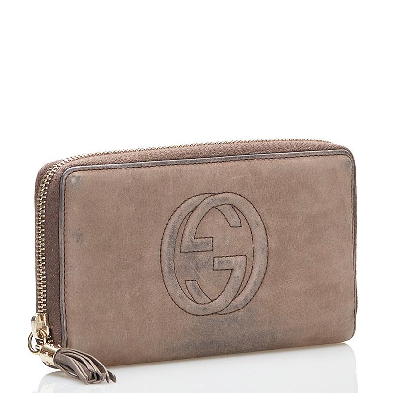 美品　GUCCI ソーホー　ラウンドファスナー　長財布　レザー　ブラウン GUCCI（グッチ） ソーホー ラウンドファスナー 長財布 308004 0416