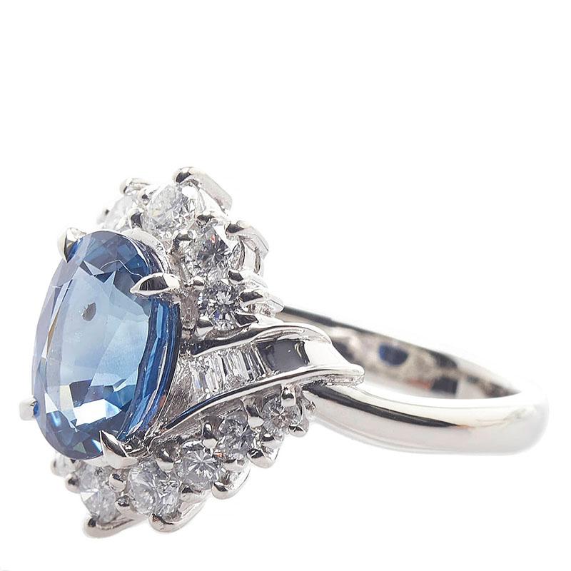 Pt900 プラチナ サファイア3.236ct ダイヤ0.86ct リング 指輪 