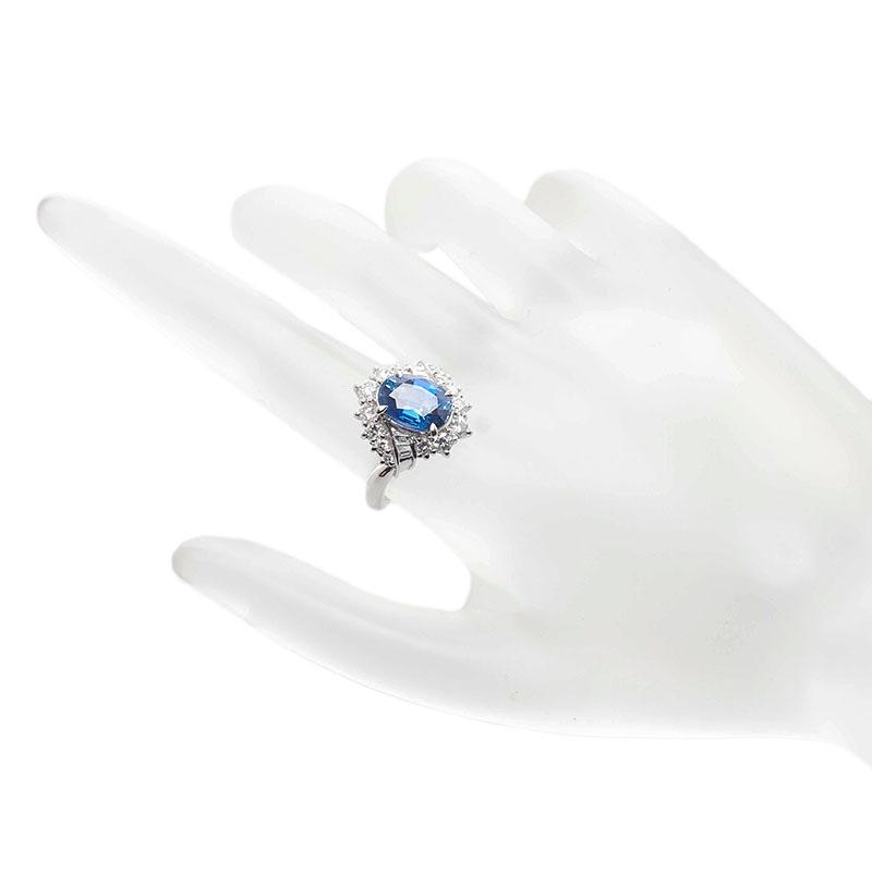 Pt900 プラチナ サファイア3.236ct ダイヤ0.86ct リング 指輪 