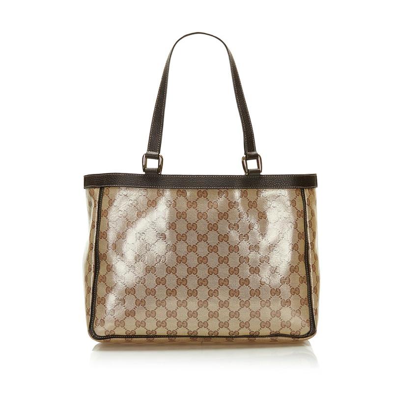 GUCCI グッチ GGクリスタル トートバッグ 268639 ベージュ PVC レザー  