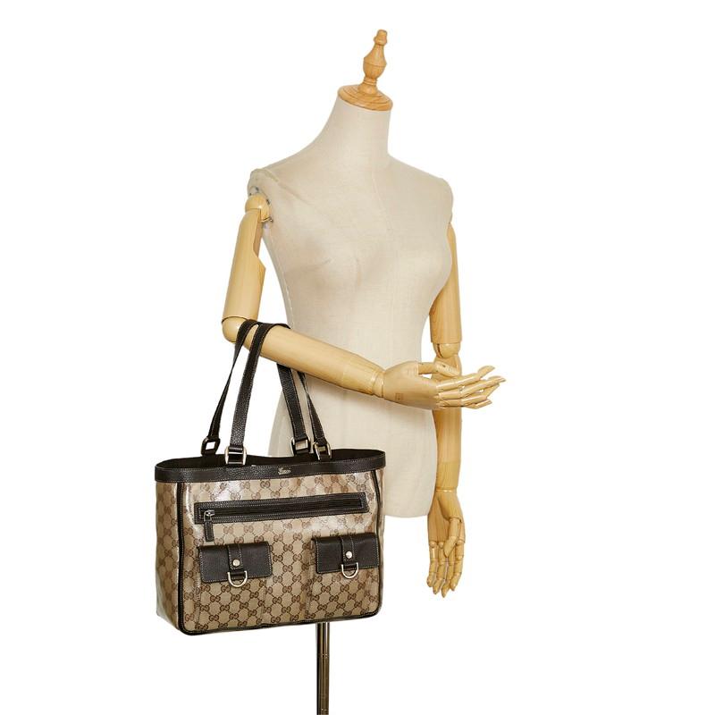 GUCCI グッチ GGクリスタル トートバッグ 268639 ベージュ PVC レザー  