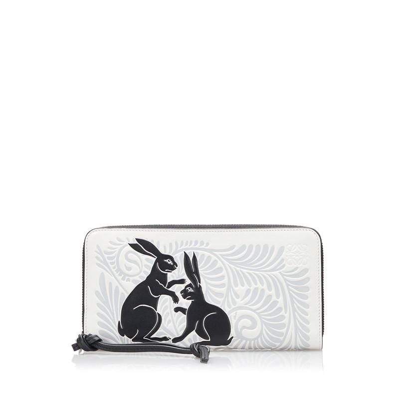 LOEWE ロエベ 雪兎さん専用！！ ロエベ LOEWE うさぎ コンパクト ジップウォレット 二つ折り Suna