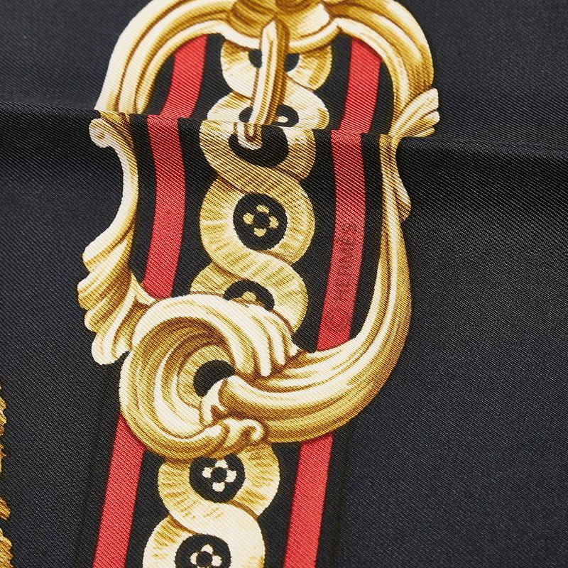 HERMES（エルメス） カレ90 Bride de Cour 法廷の勒 スカーフ ブラック