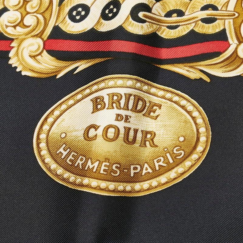 HERMES（エルメス） カレ90 Bride de Cour 法廷の勒 スカーフ ブラック