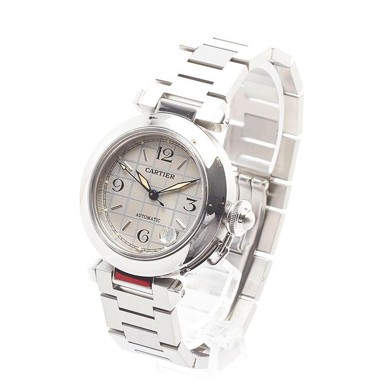 カルティエ Cartier 腕時計 パシャC W31023M7 グリッド シルバー文字盤 デイト 夜光針 SS 自動巻き 【中古】 Cartier（カルティエ） パシャC デイト ボーイズ 腕時計 W31023M7 自動