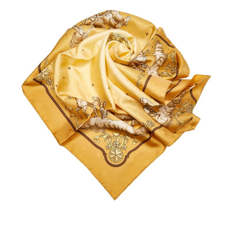 エルメス カレ 90 COSMOS 宇宙観 ユニセックス イエロー HERMES【中古