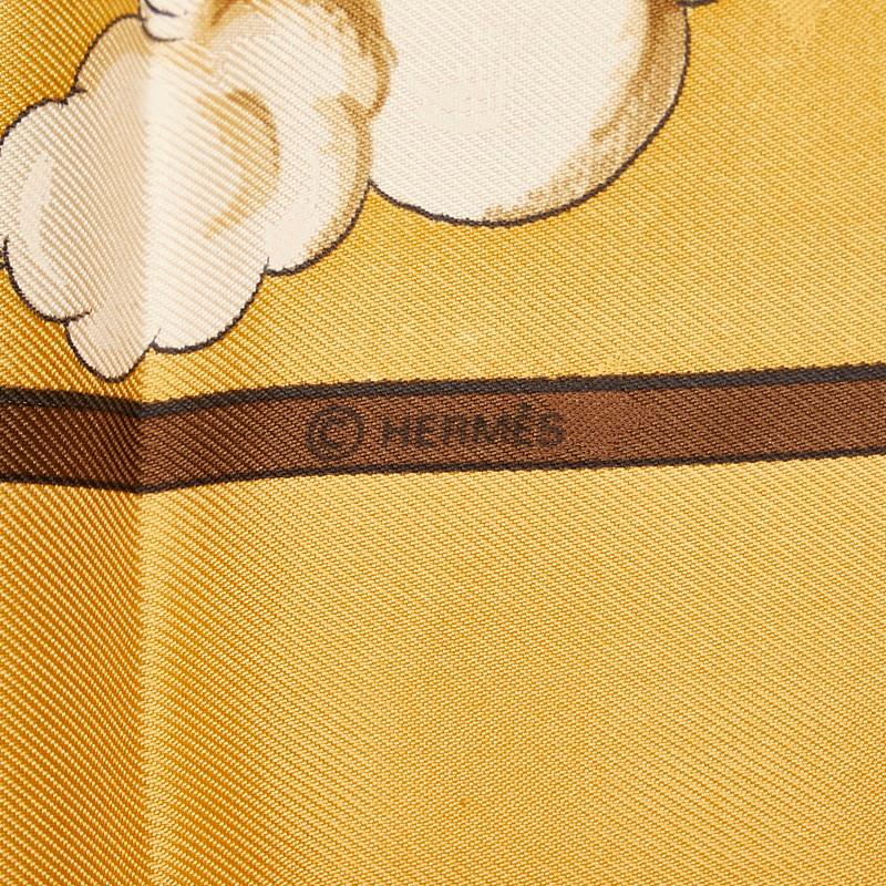 HERMES エルメス カレ90 COSMOS コスモス 宇宙観 スカーフ イエロー  