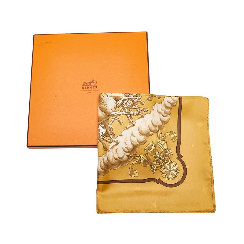 HERMES エルメス カレ90 COSMOS コスモス 宇宙観 スカーフ イエロー  