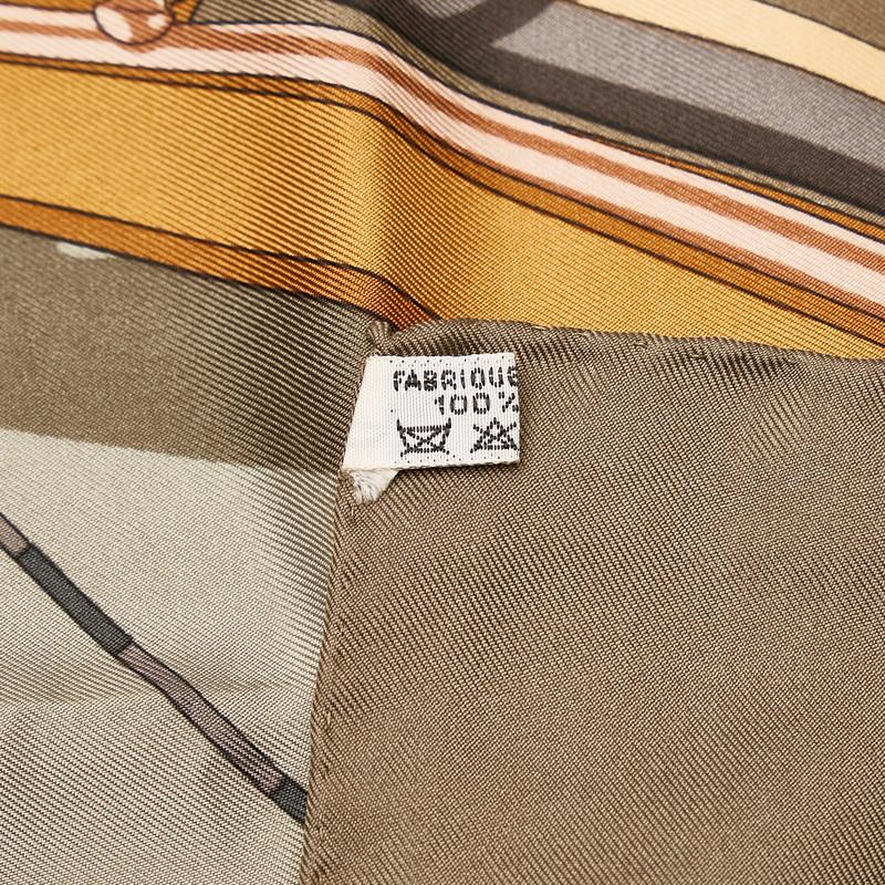 HERMES（エルメス） カレ90 RYBAL スカーフ カーキ ブラウン マルチ