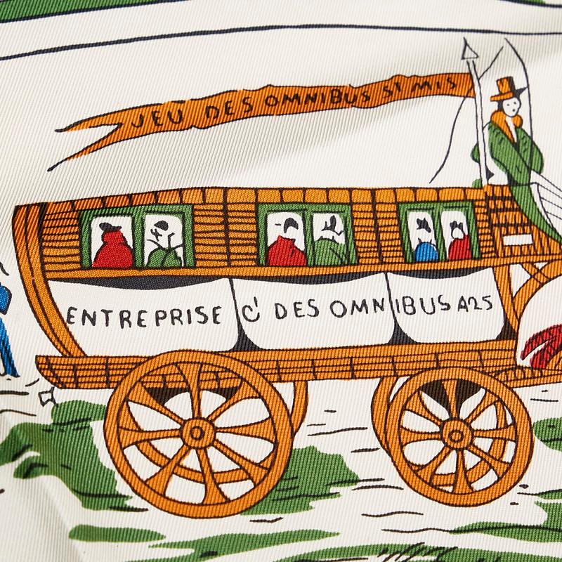 HERMES エルメス カレ90 JEU DES OMNIBUS ET DAMES BLANCHES HERMES エルメス カレ90 JEU DES OMNIBUS ET DAMES BLANCHES