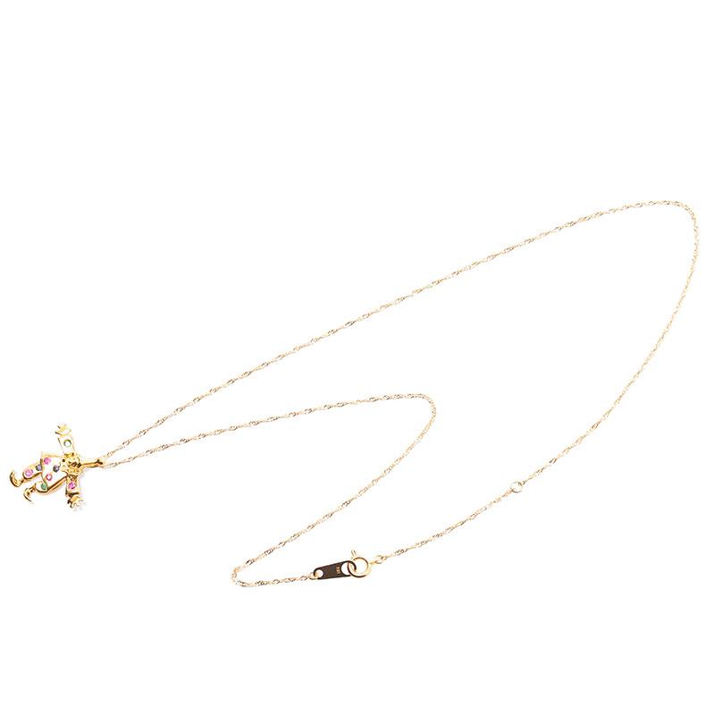 ✨【美品】腰振りピエロk18YGネックレストップ ルビー　サファイア エメラルド ✨【美品】腰振りピエロk18YGネックレストップ ルビー