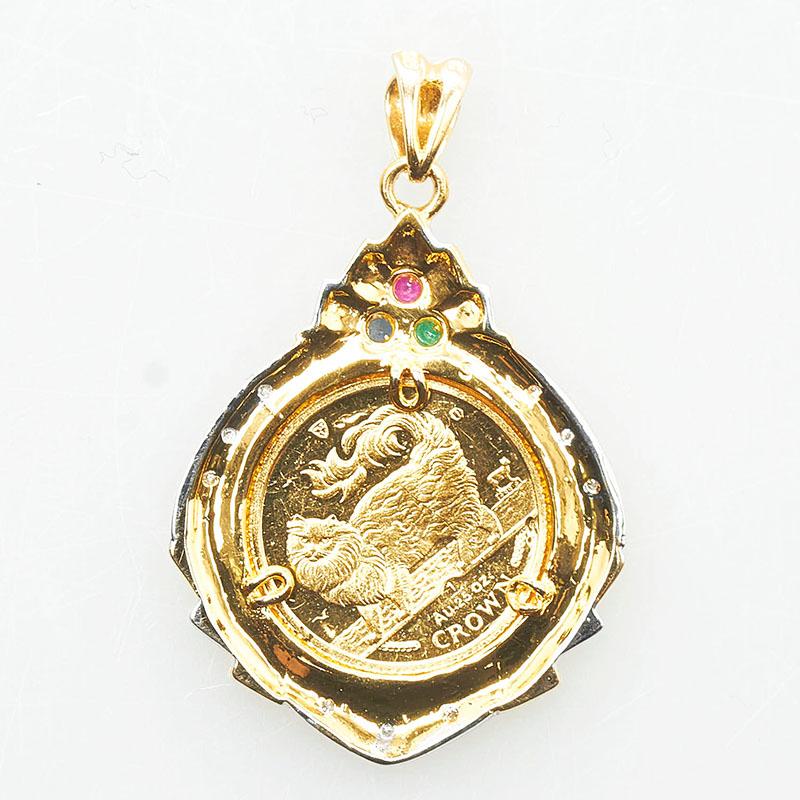 セントジョージ・ドラゴン (ロジウム＋ゴールドコーティング＋ルビー) セントジョージ・ドラゴンコイン (ゴールド＋ロジウム