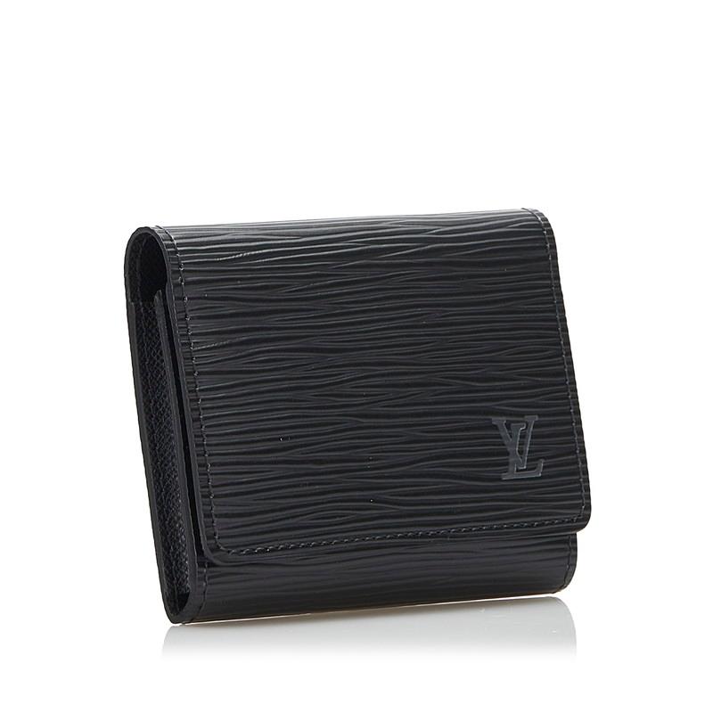 【美品SS】ルイヴィトン　カルトドゥヴィジット　エピ　ノワール　黒　名刺入れ LOUIS VUITTON ルイ ヴィトン エピ アンヴェロップ カルト ドゥ