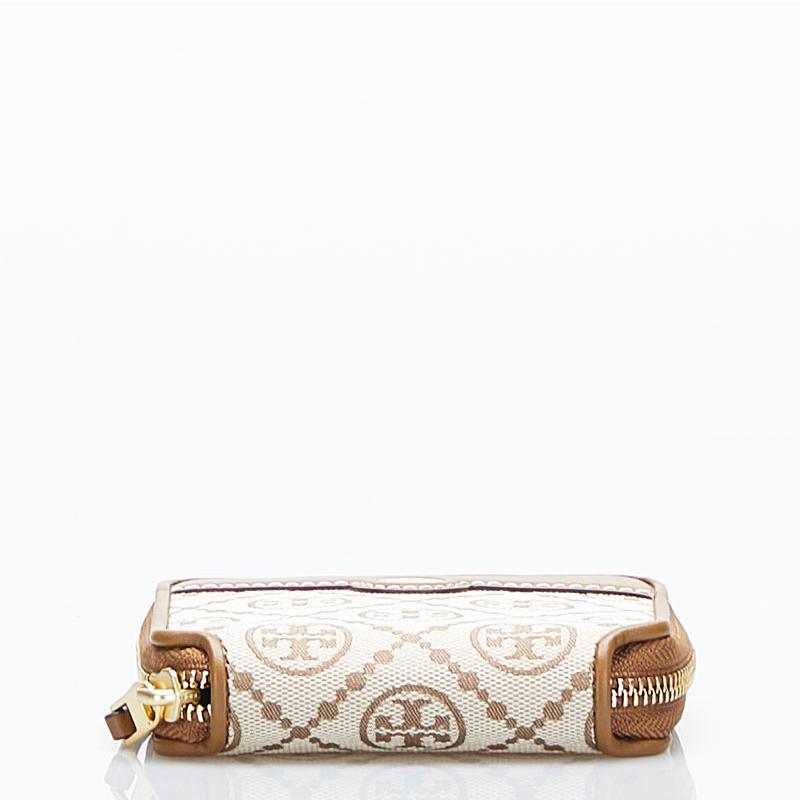 【美品】Tory Burch ベージュ レザーモノグラム二つ折り財布 TORY BURCH トリーバーチ 財布 レディース 二つ折り財布 レザー