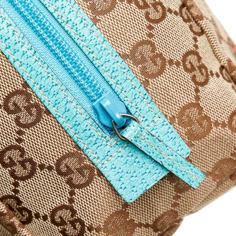 GUCCI GGパターン ハンドバッグ 小型 ベージュ/ブルー