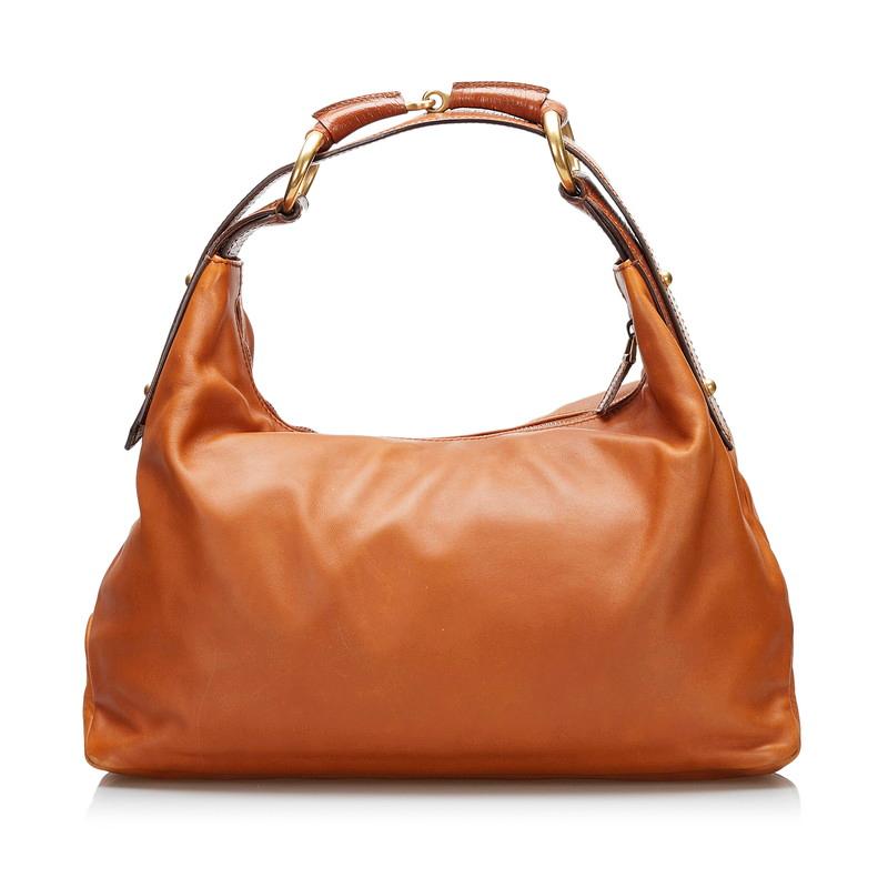 GUCCI　バンブーワンショルダーバッグ ホースビット スウェード オレンジ GUCCI（グッチ） ホースビット ワンショルダーバッグ ハンドバッグ