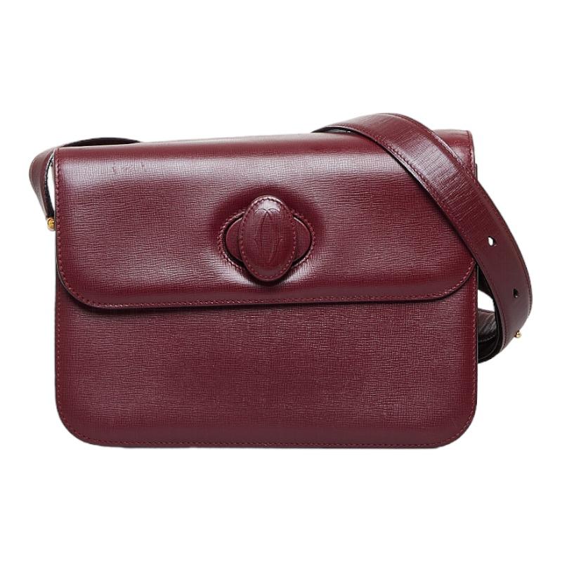 美品 Cartier カルティエ マストライン ショルダー バッグ ボルドー レザー レディース 斜め掛け k3280 Cartier - 美品 Cartier カルティエ マストライン ショルダー バッグ