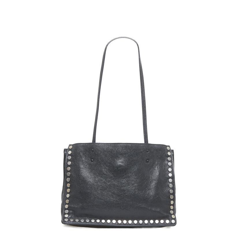 PRADA（プラダ） スタッズ トートバッグ ブラック レザー レディース