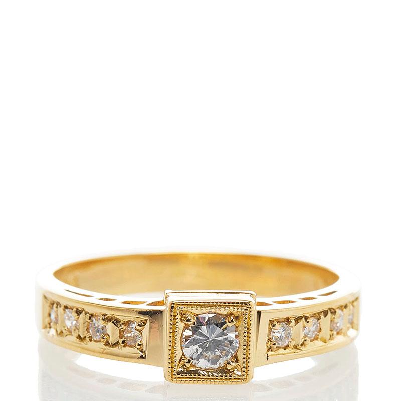 K18YG イエローゴールド ダイヤ0.13ct ダイヤ0.11ct ハーフエタニティ