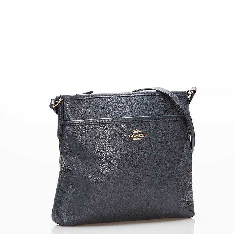 COACH コーチ 斜め掛け ショルダーバッグ F28035 グレー レザー