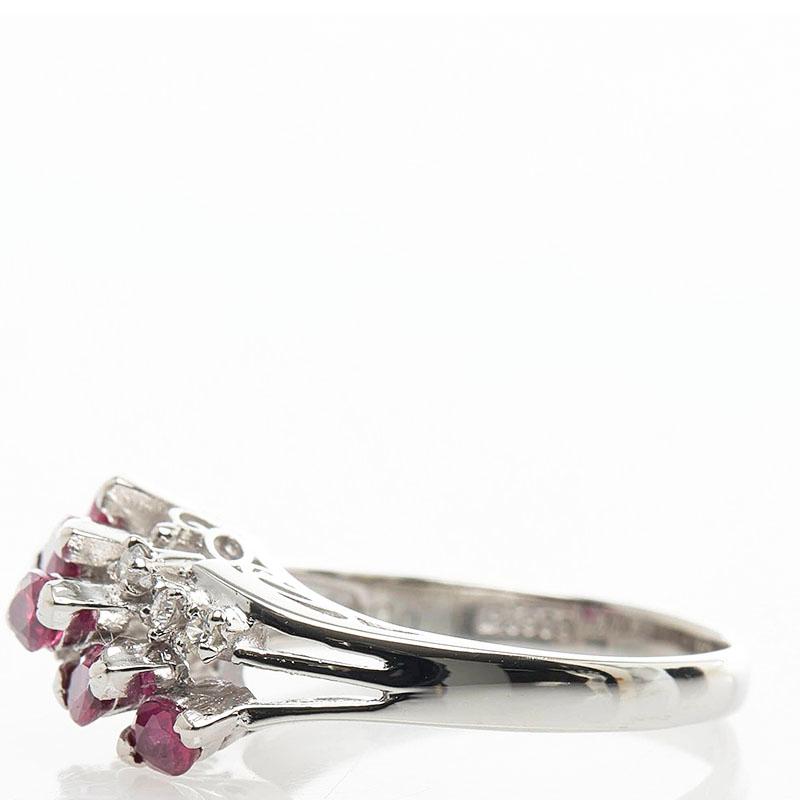 Pt900 プラチナ ルビー0.91ct ダイヤ0.07ct リング 指輪 レディース 8 