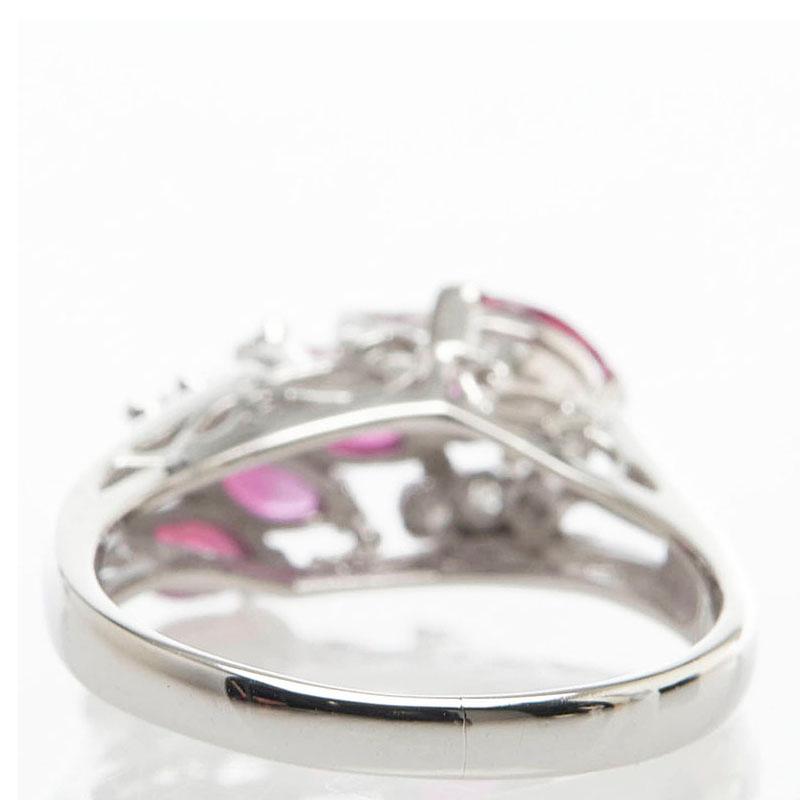 Pt900 プラチナ ルビー0.91ct ダイヤ0.07ct リング 指輪 レディース 8 