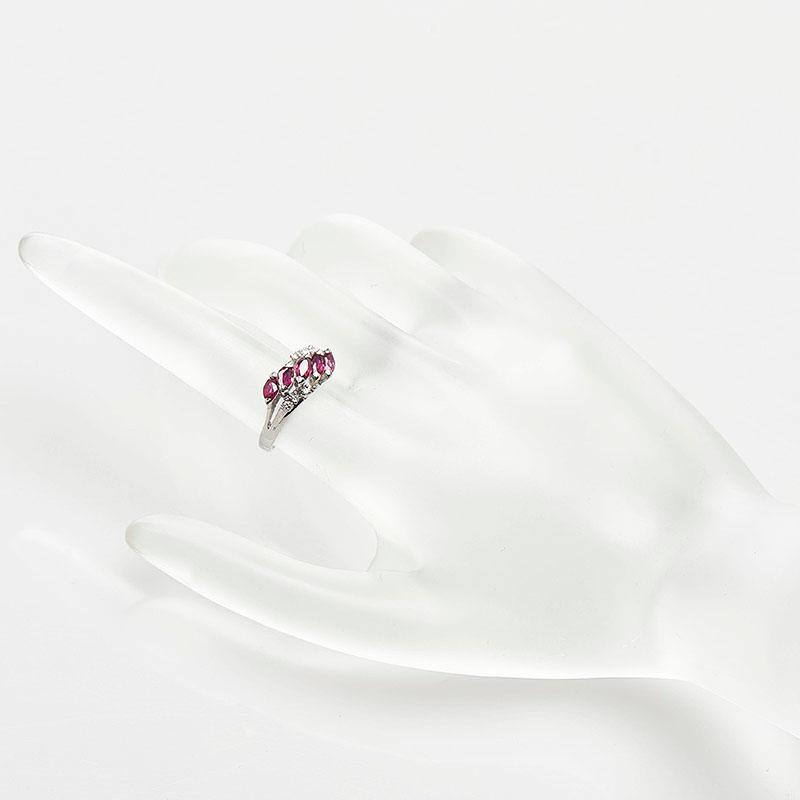 Pt900 プラチナ ルビー0.91ct ダイヤ0.07ct リング 指輪