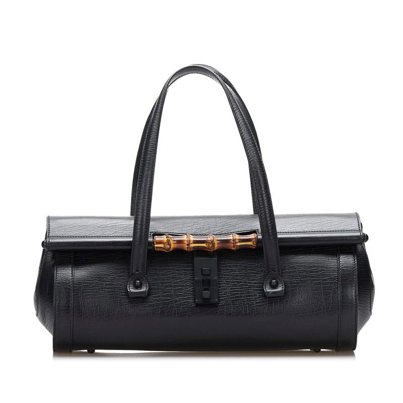 GUCCI グッチ バンブー ハンドバッグ 111715 ブラック レザー GUCCI グッチ バンブー ハンドバッグ 111715 ブラック レザー