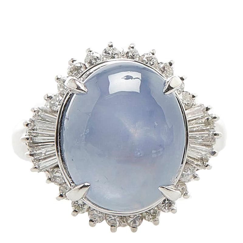 Pt900 プラチナ スターサファイア10.45ct ダイヤ0.50ct リング 指輪  