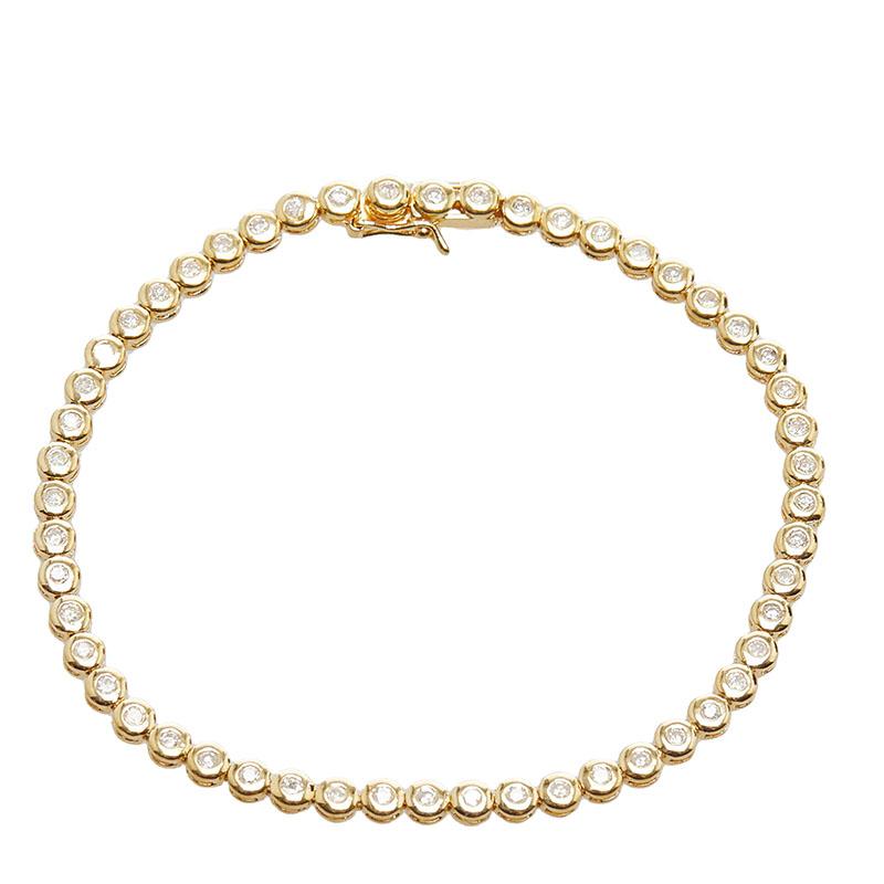 K18YG イエローゴールド ダイヤ1.01ct テニスブレスレット レディース  