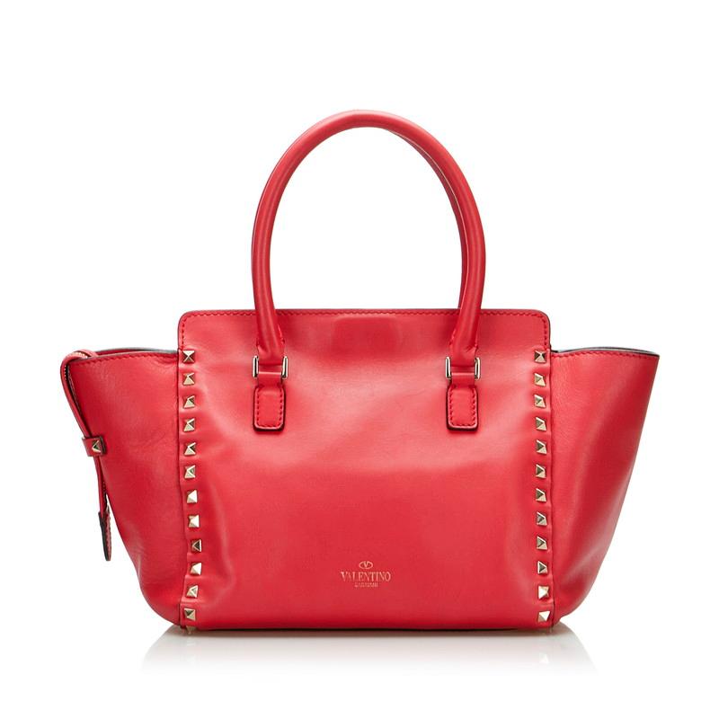 ⭐️VALENTINO⭐️ヴァレンティノ ロックスタッズ トートバッグ レッド ヴァレンティノロックスタッズトートバッグハンドバッグレッド