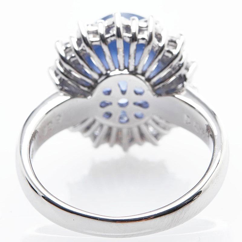 Pt900 プラチナ スターサファイア5.36ct ダイヤ0.80ct リング 指輪 